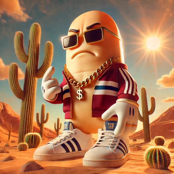 Gangster Footera character in desert setting with sunglasses and hat