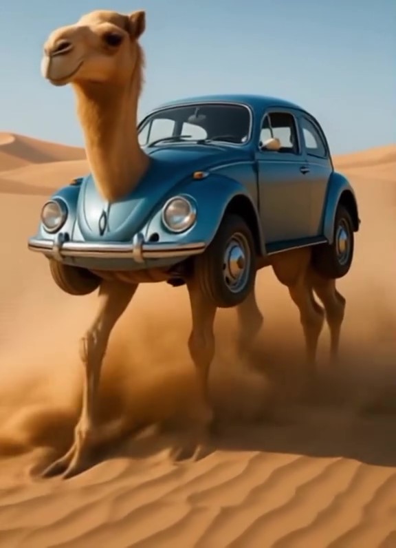 Tracotucotulu Delapeladustuz - camel-Volkswagen Beetle hybrid character